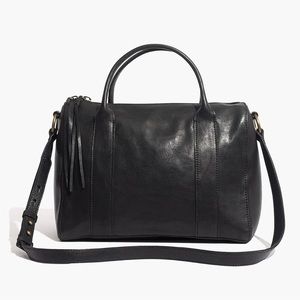Madewell Prague Black Leather Satchel Bag